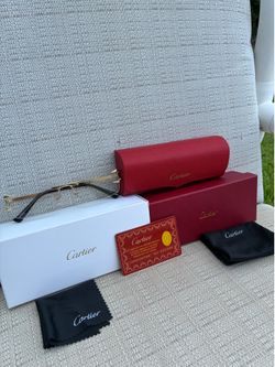 Gold bars clear lenses cartier glasses