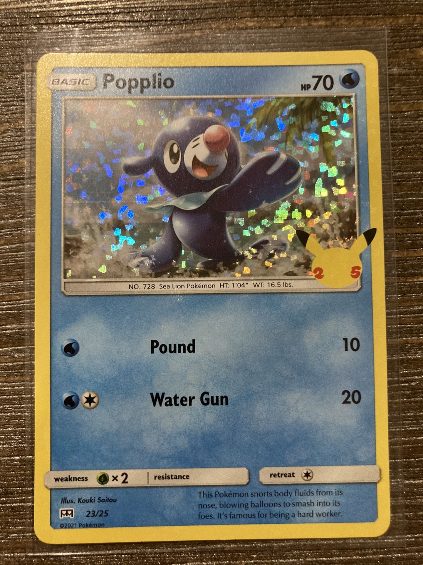 Popplio Holo McDonald’s Pokémon 25th Anniversary