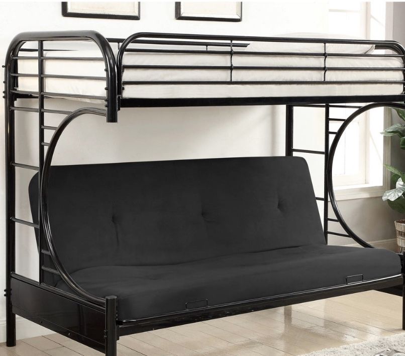 Bunk bed with futon bottom with mattresses