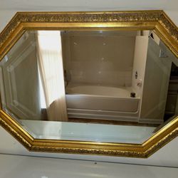 Vintage Gold Mirror + Small Makeup Vanity Set