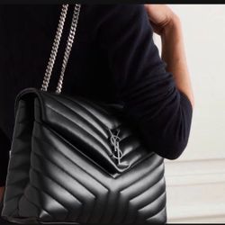 SAINT LAURENT's leather 'Loulou' bag YSL Designed in a practical medium size, Handle Drop: 24cm / 9.4in Depth: 11cm / 4.3in Max. Strap Length: 109cm /