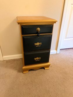 Black and gold nightstand