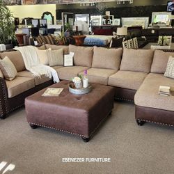 BLACK FRIDAY SALE!!! Sectional With Chaise, Made In The USA, Available In Different Colors & Materials