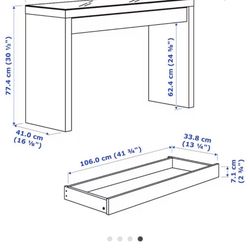 IKEA Malm Desk With Glass Top