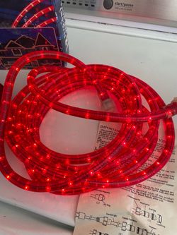 Red Rope Christmas Lights Bundle 18 feet each- Set of 2