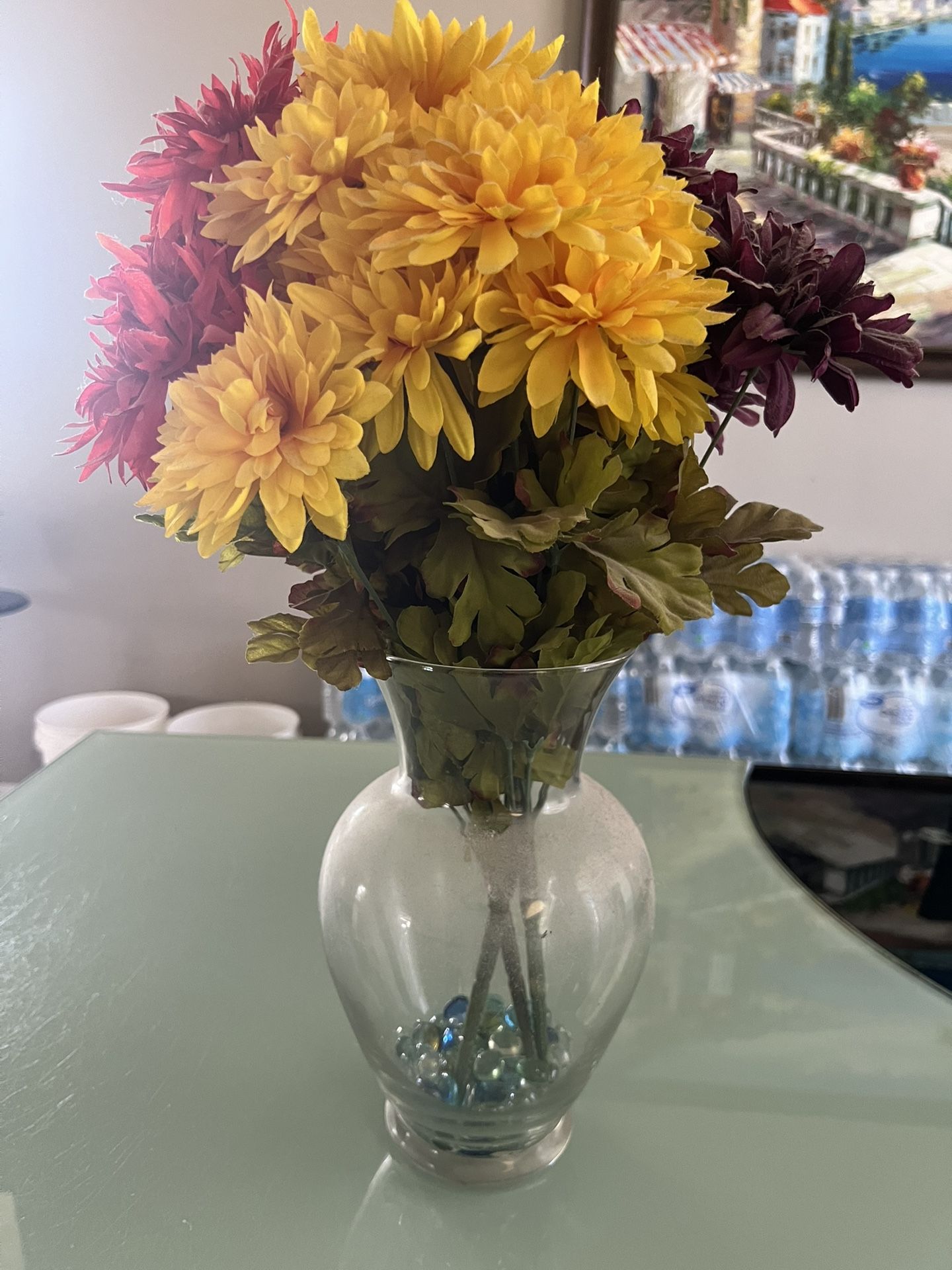 Artificial Flowers With Vase