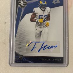 Terrel Lewis Rookie Autograph Card #42/99