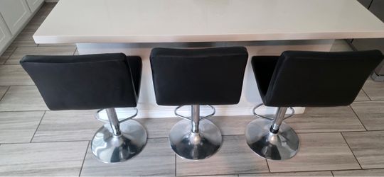 Bar stool black adjustable set of 4