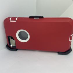 For IPhone 6 , IPhone 6s , IPhone 7/8 Red With White Belt Clip Case 