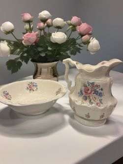 Vintage Victorian Pitcher & Bowl