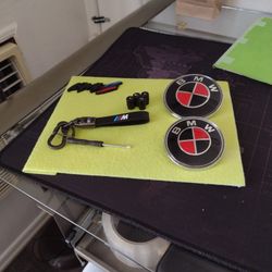 2pcs Front & Rear 4 Valve Stem 1 Car Keychain 1 Badge Emblem $50.