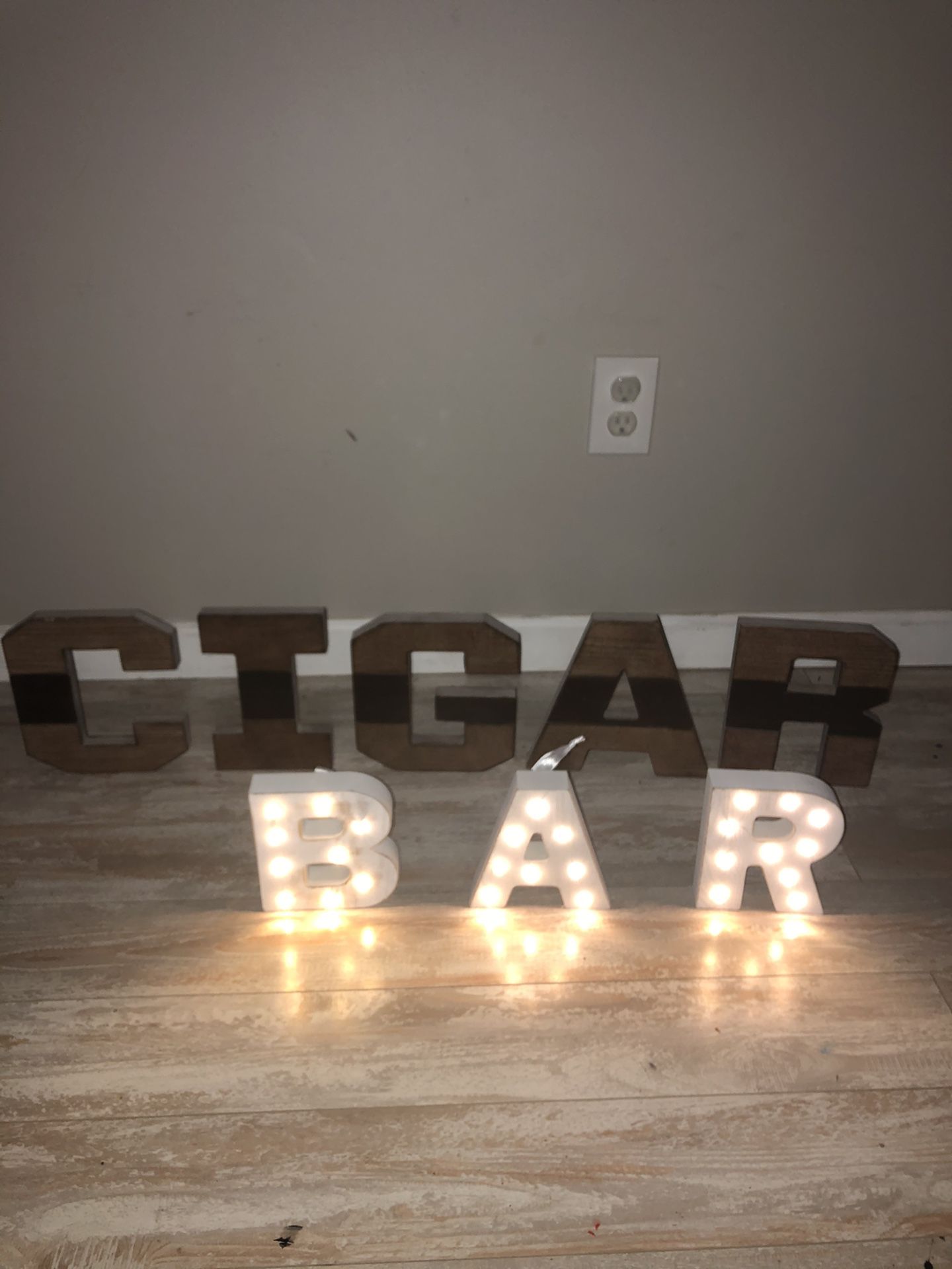 Cigar bar lettering solid wood