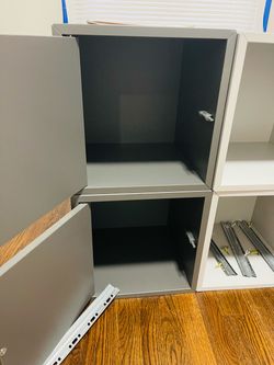 2 IKEA EKET storage Cubes with Doors - Dark Gray