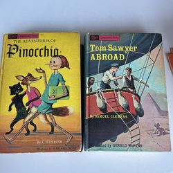 Vintage Pinocchio Tom Sawyer, King Arthur, A Doggo Flounders Books
