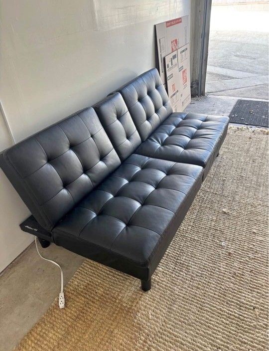 Faux Leather Futon