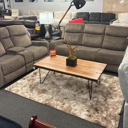 4th Of July Special 🇺🇸Gorgeous Light Brown Reclining Sofa&Loveseat Available Amazing Deal Now $799