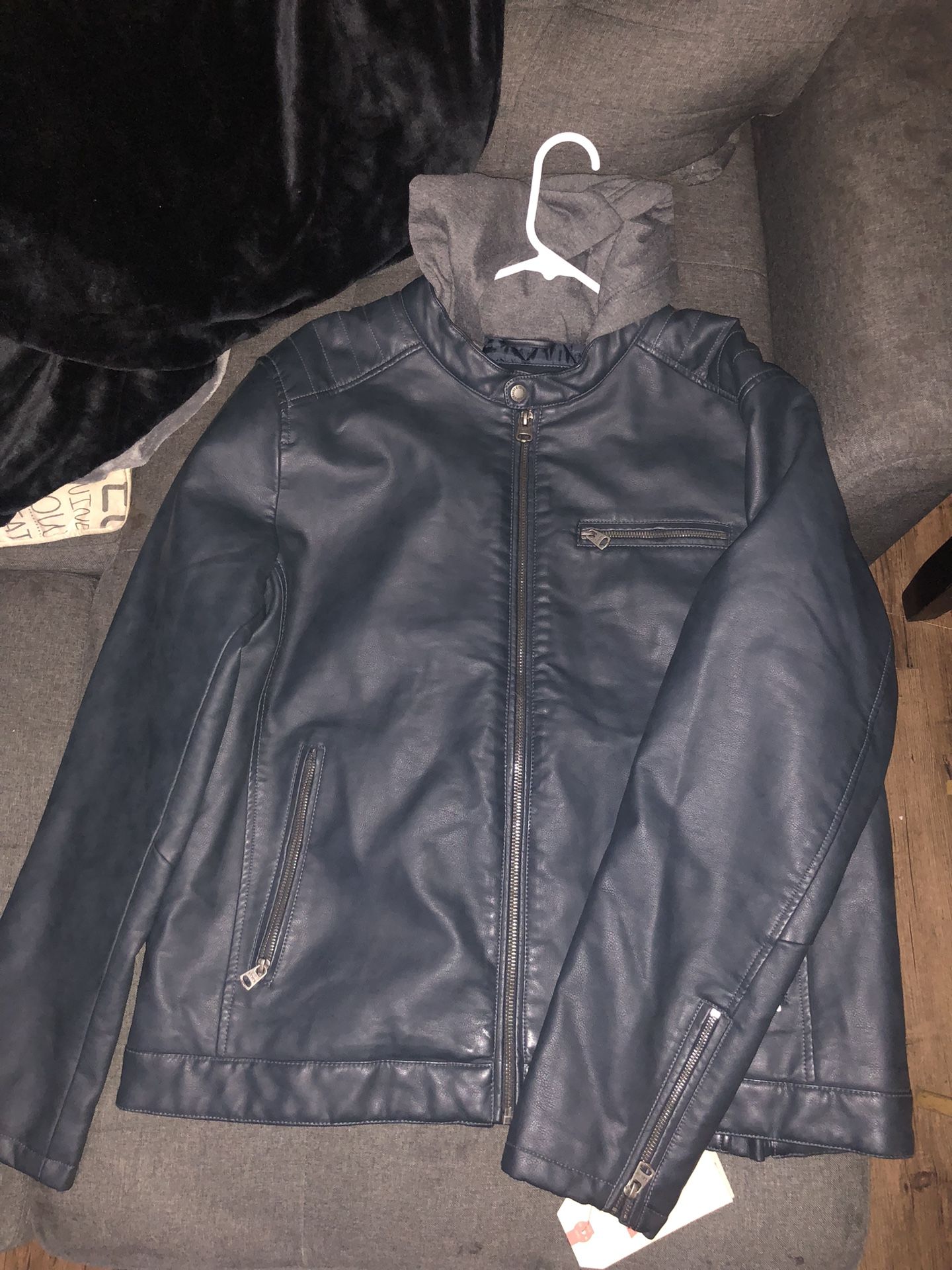 Levi Leather Jacket/Hood