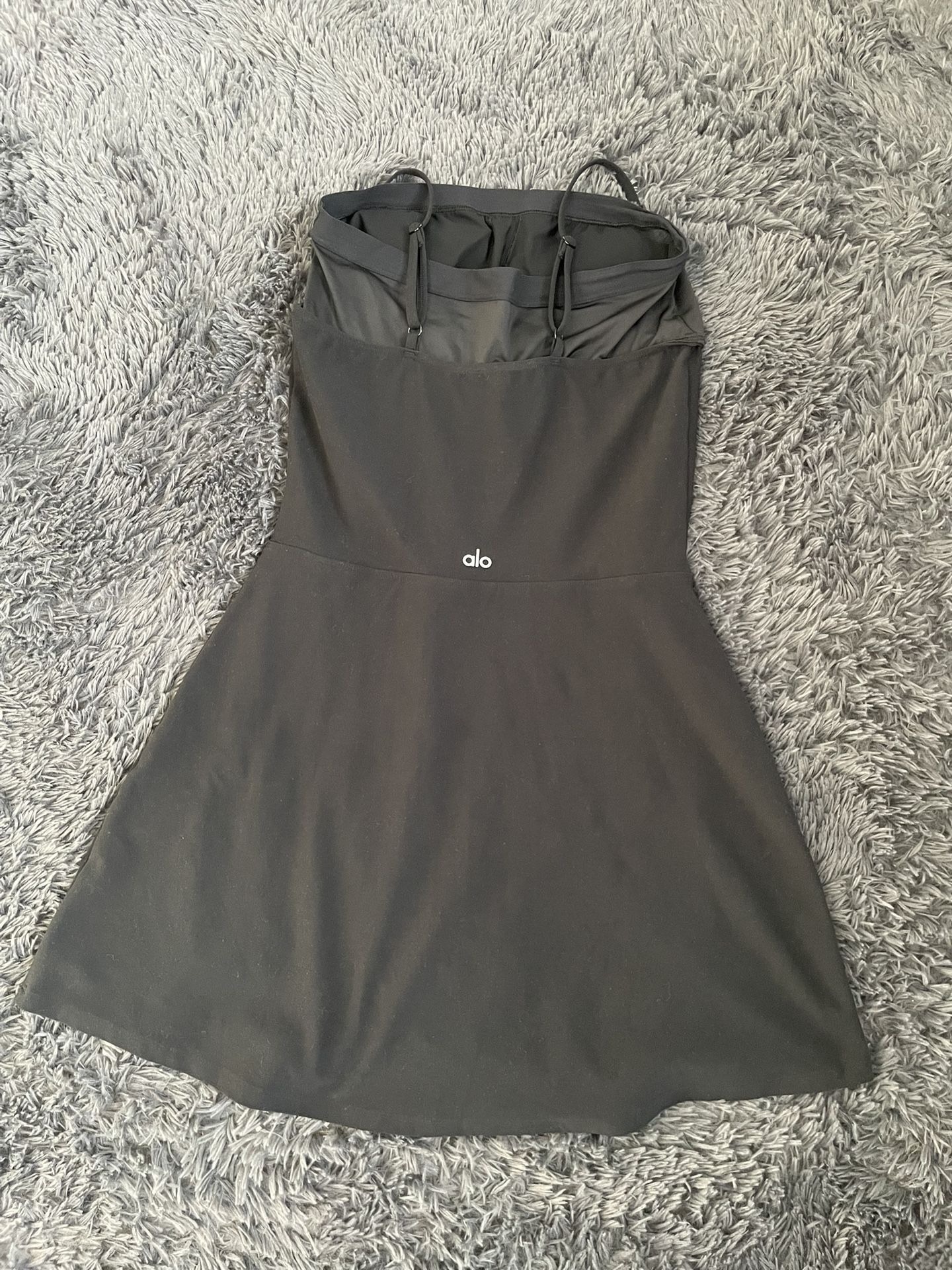 Alo Airbrush Black Tennis Skirt Dress | Women Medium