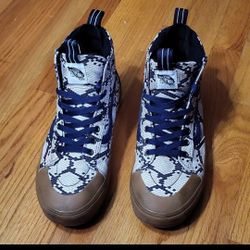 Vans custom design trekker style snake skin pattern, black & navy