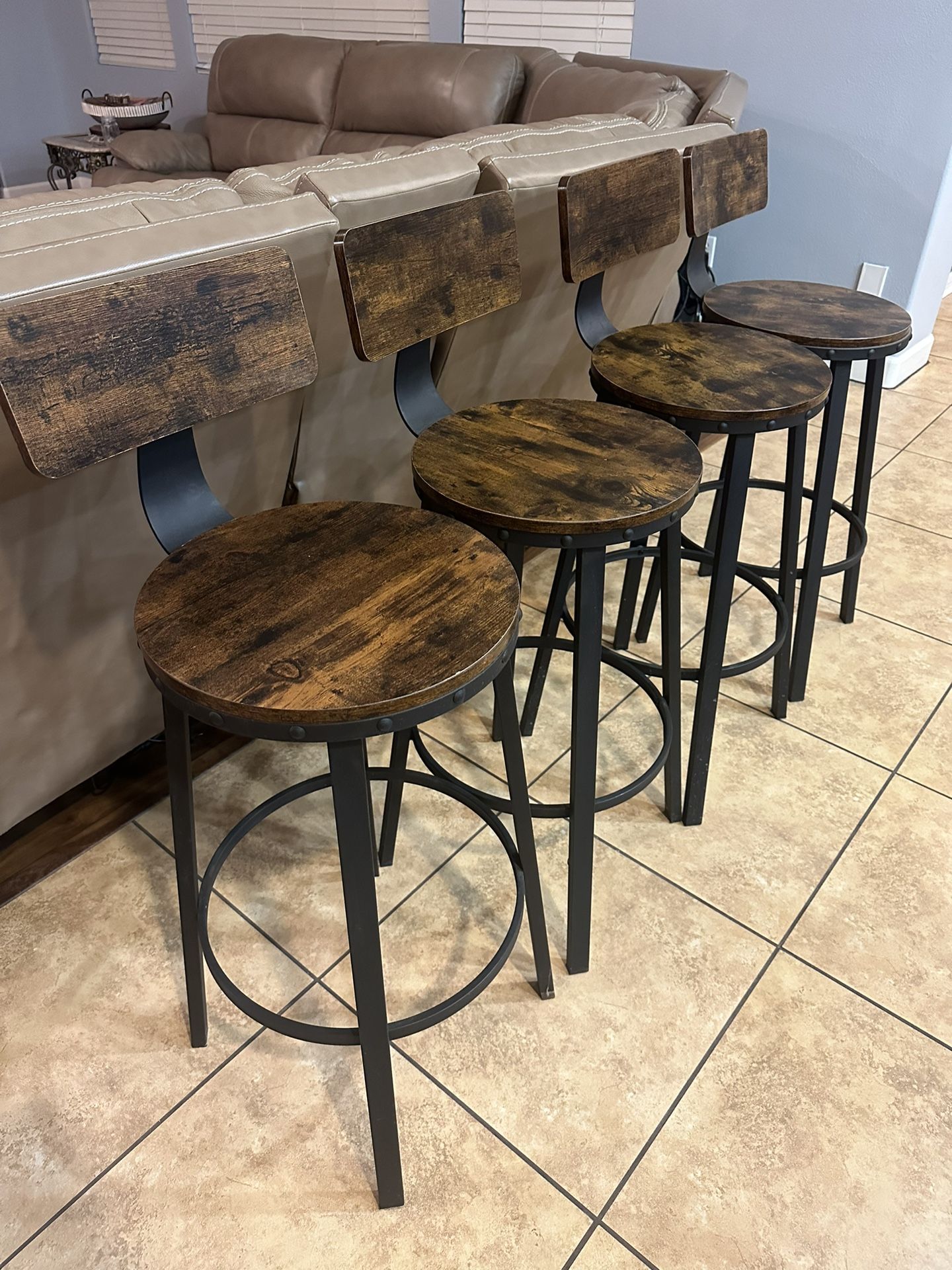 Bar Stools Set of 4 Swivel Bar Wooden Stools Counter Height Bar Stools