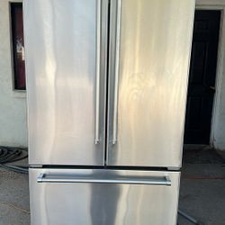 KitchenAid three door stainless steel fridge