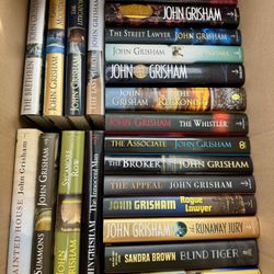 Large Hardcover Book Collection – John Grisham Lot + Thriller Authors