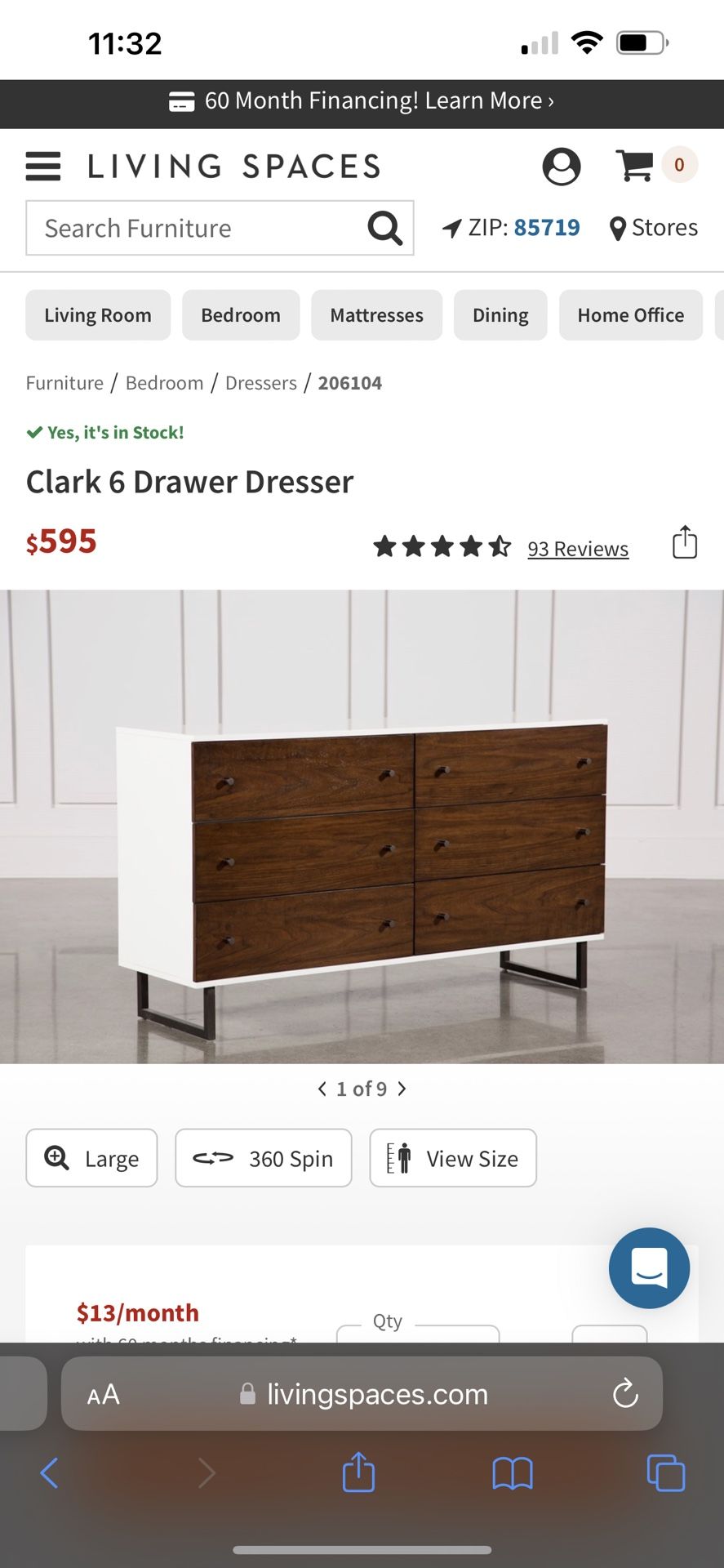 donating a prom dress Francesca 6-Drawer White Solid Wood Mid-Century Dresser (33 in. x 15.6 in. x 47.1 in.) main image 0