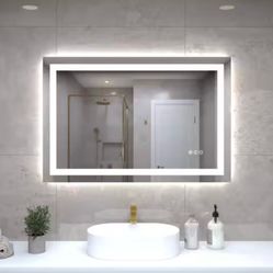 LED Mirror- 36 x 24 LED Touch Button Bathroom Vanity Mirror, Switchable Color LED with Defogger 36x24