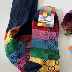 Gucci Rainbow GG Logo Socks – Size L