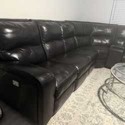6-piece power reclining leather sectional