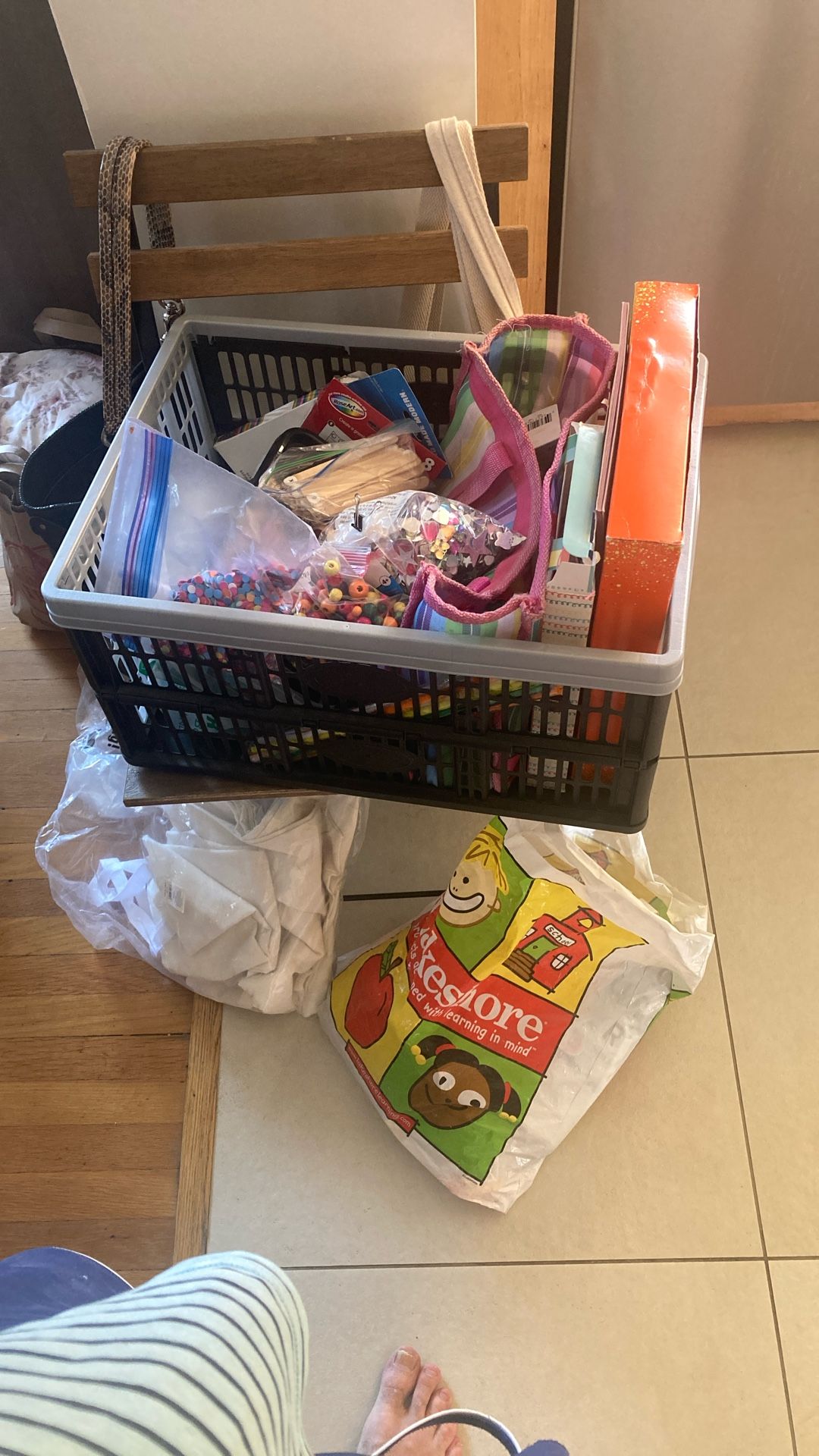 Basketful Of Arts And Crafts Materials