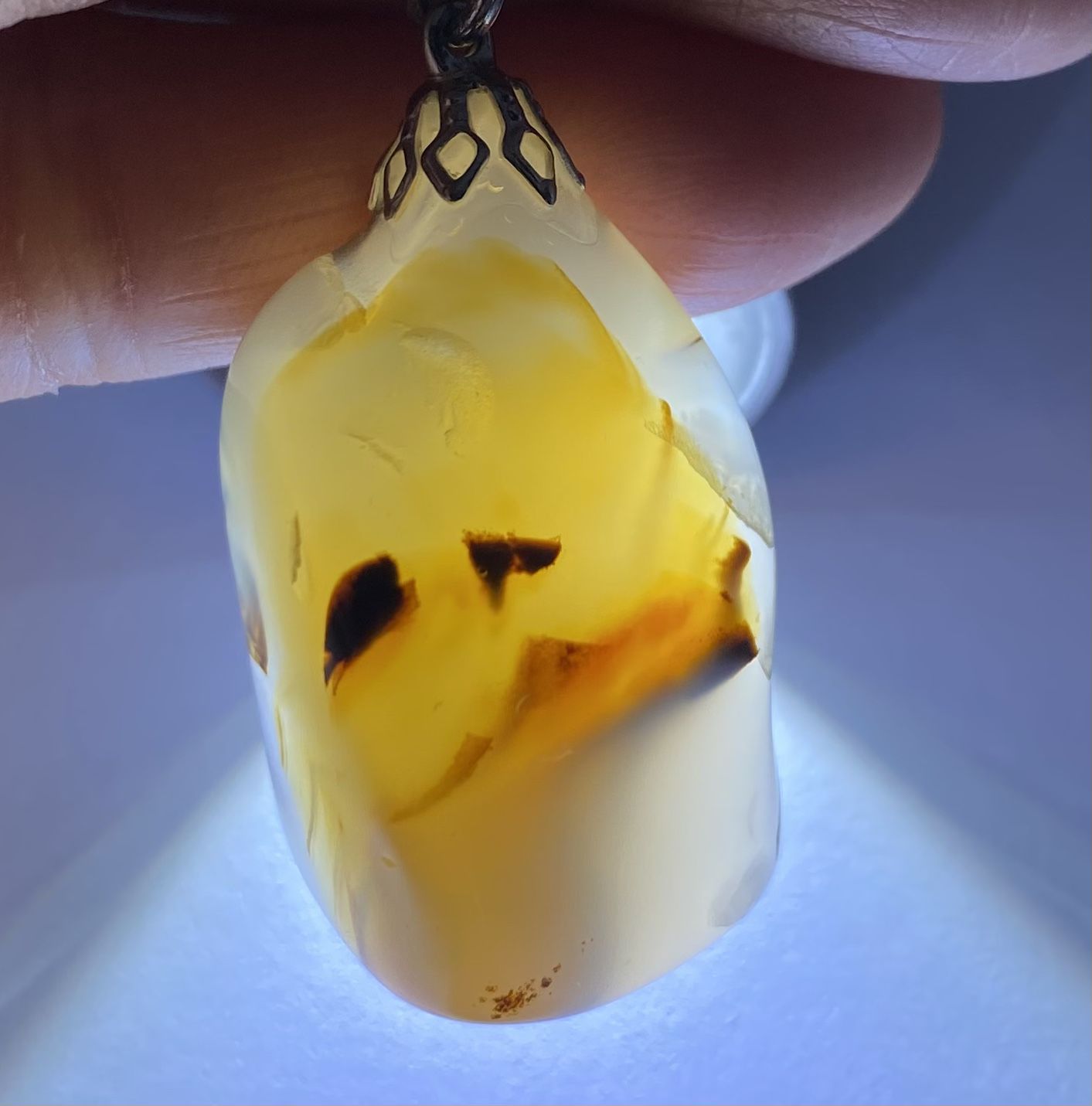 Dendritic Agate Polished Stone  Pendant Necklace from USA 
