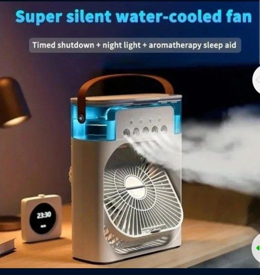 Portable 3 In 1 Fan AIr Conditioner Household Small Air Cooler LED Night Lights Humidifier Air Adjustment Home Fans Dropshipping
white