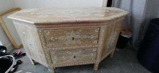 All wood accent chest