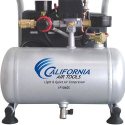 Air Tools CAT-1P1060S Ligero y silencioso compresor de aire portátil, color plata