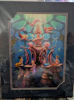 Disney Parks "Daughters of Triton" Matted Art Print by Dylan Bonner (Brand New / Sealed)
