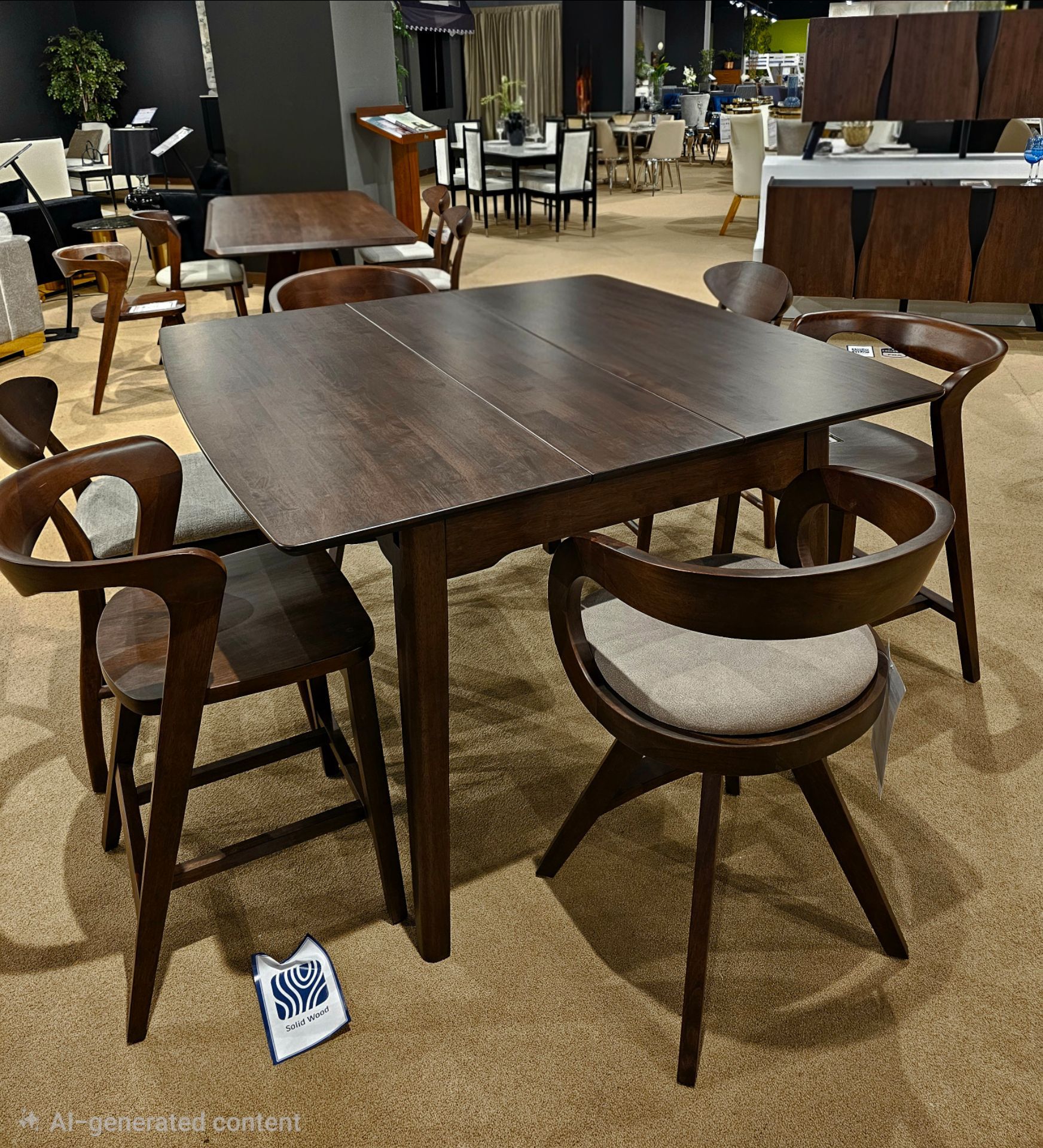 Brand new Solid wood 7 pc Mid-Century Modern Counter Height Dining Table Set