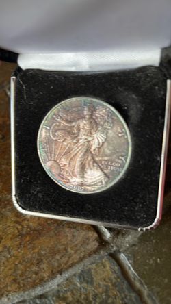 2002 SILVER EAGLE UNC TONER .999! In OGP!