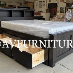 Full Bed w Drawers and Foam Mattress
