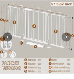 Wide Baby Safety Gate 57.5–62 Inch
