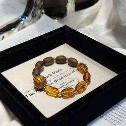 Agarwood and beeswax bracelet