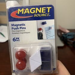 Magnet Source .625 in. L X .5 in. W Assorted Magnetic Push Pins 6 pc