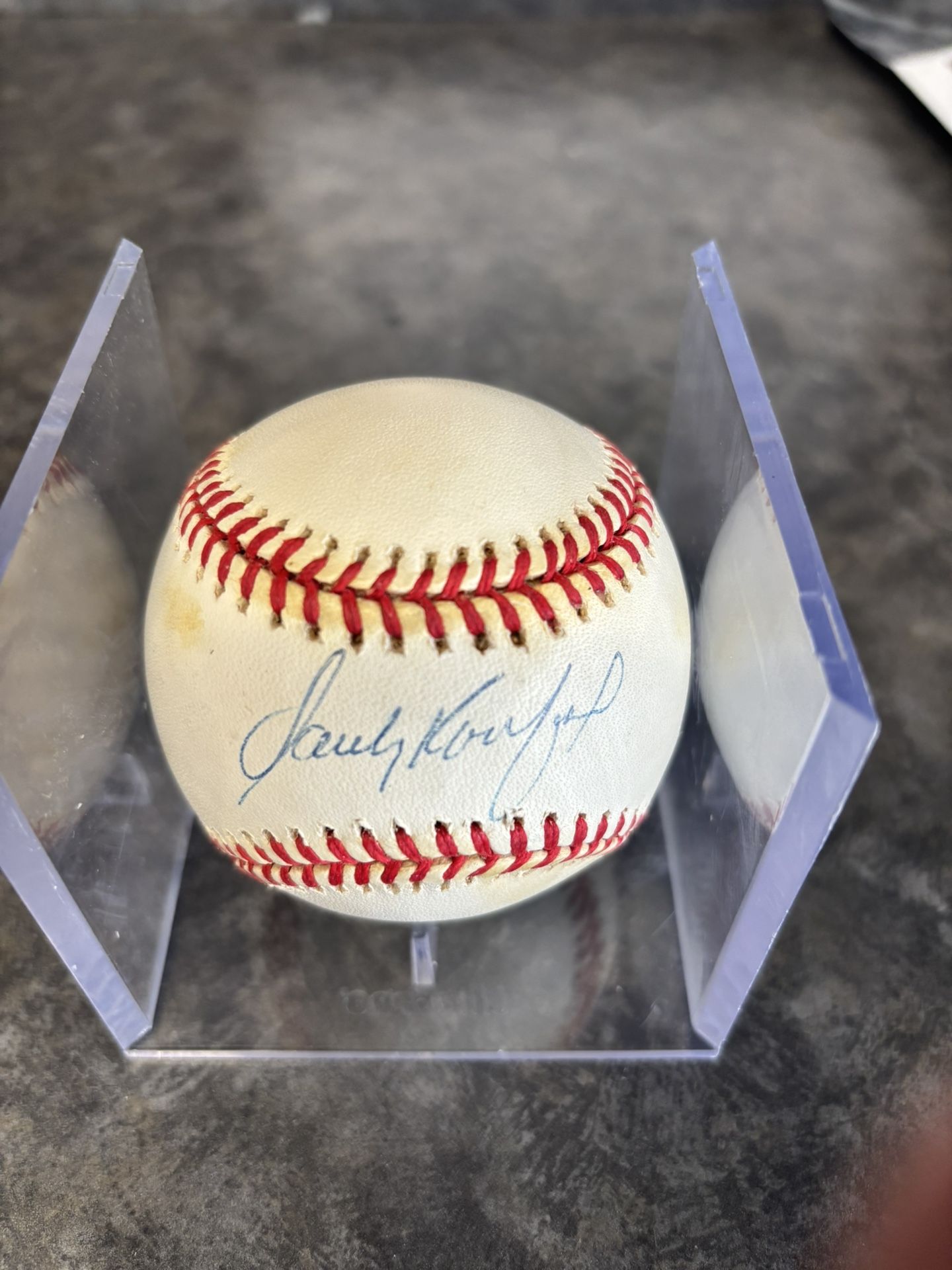 Sandy Koufax Autographed Signed On Major League Baseball With COA sticker