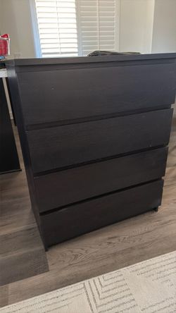 IKEA MALM 4-Drawer Dresser / Chest (Black-Brown