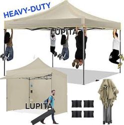 10x10 Pop Up Canopy Heavy Duty Party Tent with Removable Awning and Sidewalls, Easy Up Outdoor Wedding Commercial Canopy, Gazebo All Season Waterproof