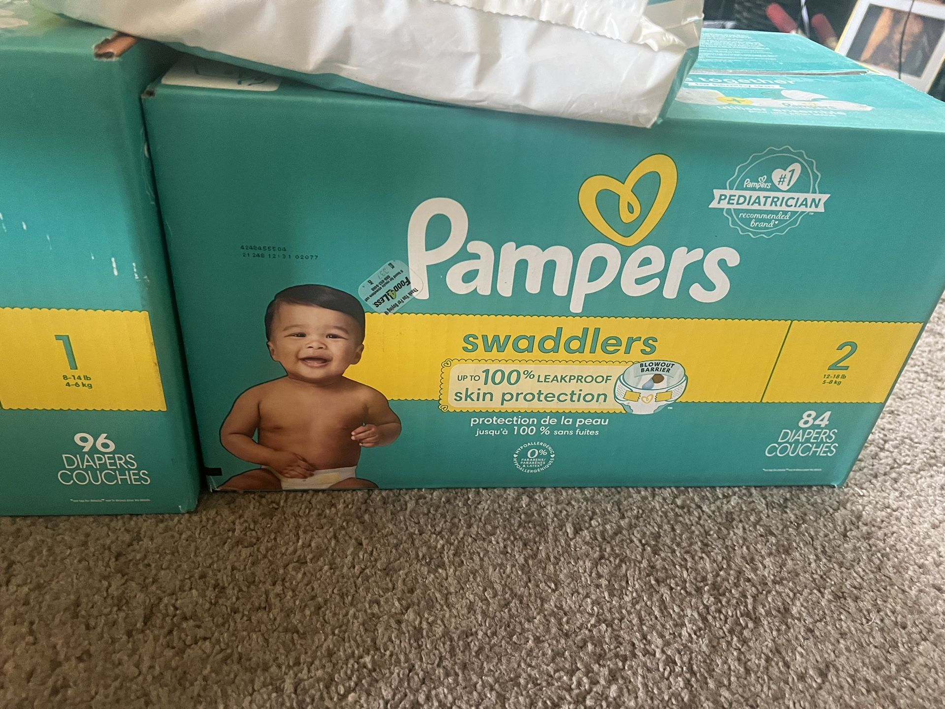 Baby/infant PAMPERS diapers, Size Newborn,1,2