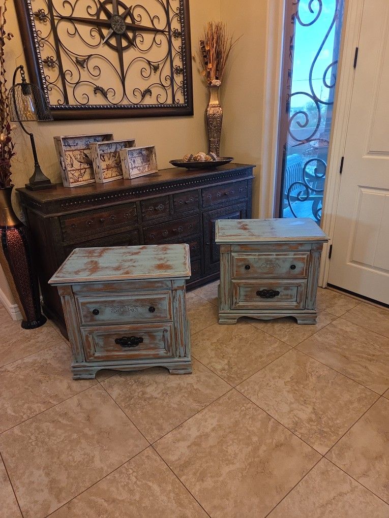 Pair of blue/gray Side Tables
