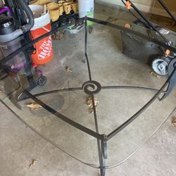 Glass Top Wrought Iron Coffee Table 42x42x18