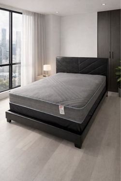 NEW BED FRAME QUEEN SIZE WITH MATTRESS AND BOX SPRING