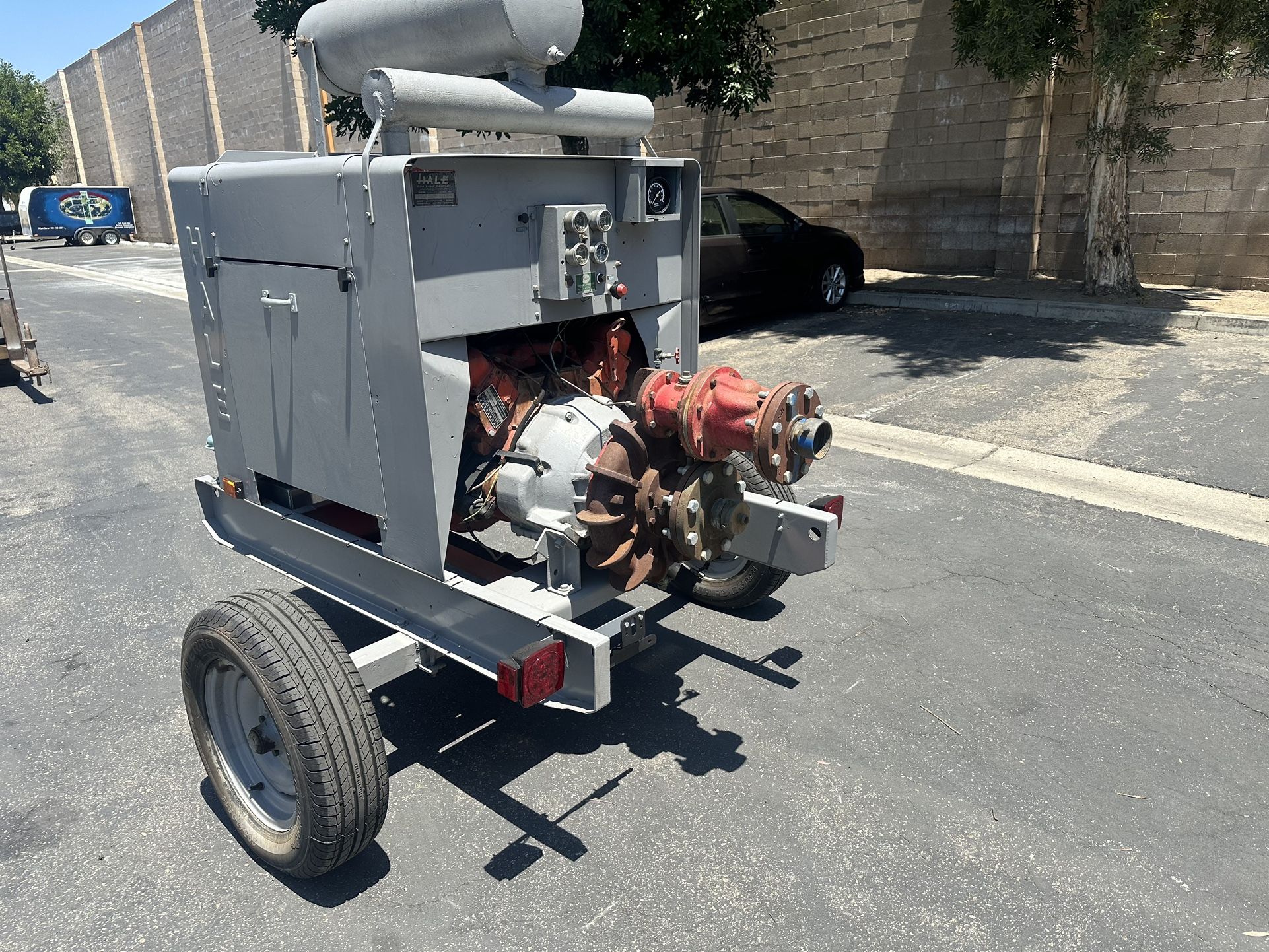 Industrial Agriculture (or Fire) water pump and trailer (Hale Brand)
